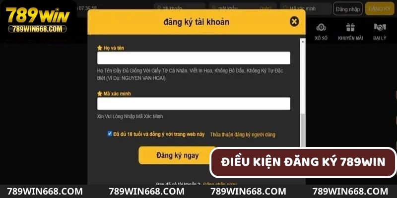 Điều kiện đăng ký tài khoản cược tại 789Win người mới cần nhớ